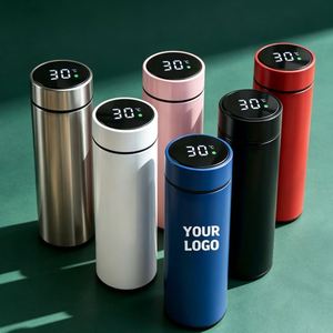 Promotional Gift Print Logo 304 Stainless Steel Smart <b>Water</b> <b>Bottle</b> Business Temperature Display Customizable Cups With Lids - Product Image 1