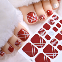 22 Tips Autocollants pour ongles de pied en gel floral, 3D, auto-adhésifs, à paillettes, effet gel complet, sans cuisson