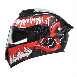 Hot Sell Super Handsome Black Venom Variant Poster <strong>Helmets</strong> <strong>Demon</strong> Red Flip-up Motorcycle <strong>Helmets</strong> for Men and Women - Product Image 1