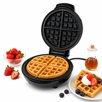 Machine à gaufres et à snacks 750W, plaque de cuisson antiadhésive en aluminium 20cm, chauffe rapide, nettoyage facile, prise UE