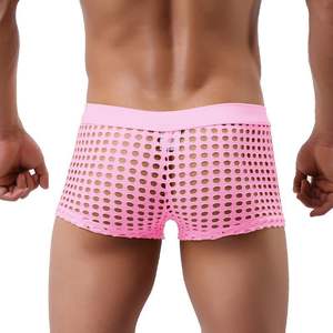 Nuevo estilo, ropa interior erótica Sexy transparente, pantalones de moda ahuecados geniales, calzoncillos bóxer de talla estadounidense para hombres gays gordos - Product Image 4