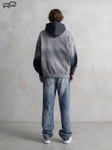 Sudadera con Capucha de Felpa para Hombre, Estilo Retro, Corte Holgado, Informal, Nueva Colección de Invierno, 100% Algodón, Estampado Digital Sólido - Product Image 3