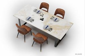 Nouvelle collection de dalles en porcelaine Delmare de 800x3000 mm, finition brillante antidérapante, design traditionnel pour table à manger - Product Image 3