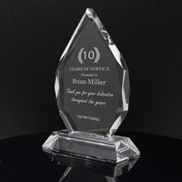 Trophée en cristal en forme de larme gravé sur mesure HBL pour la cérémonie de reconnaissance des services des employés, cadeau