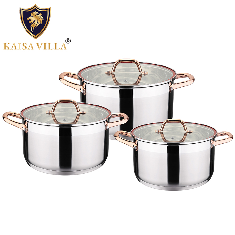 Kaisa Villa KV-6628 6psc Kitchen Stainless Steel Soup Pot