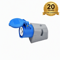 Prise industrielle étanche IP44 bleue 32A 240V 2P+E pour camping, caravane, ateliers, industrie de la construction, utilisation en extérieur
