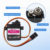 Servomoteur numérique à engrenages métalliques MG90S 9g pour pièces d'avion RC, jouets RC, bras mécaniques de robots, robots humanoïdes, servomoteur à marque privée FFTY