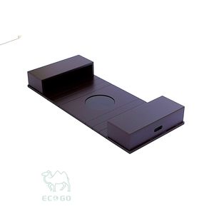 Plateau pliable en bambou laqué pour canapé avec boîte de rangement latérale, organisateur antidérapant pour canapé, pour le rangement de vaisselle dans le salon - Product Image 2