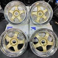 Jantes forgées personnalisées en or, 2 pièces, 5x114.3 5x120 5x108 5x127 4x100 5x112 pour Meister S1 Honda BMW Toyota