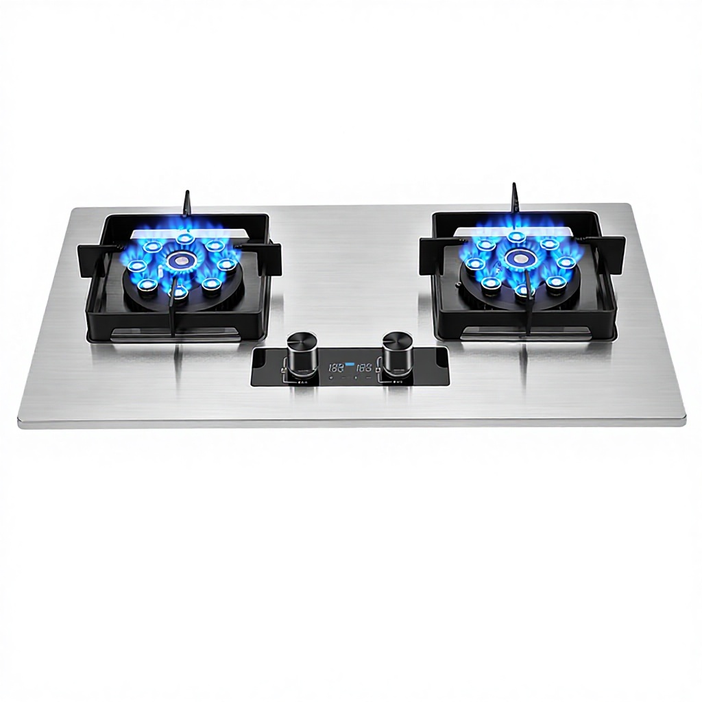 Double foyer en acier inoxydable à feu vif avec minuterie C818