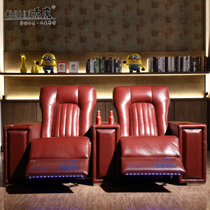 Magnifique ensemble de canapés en cuir véritable pour salon, canapé inclinable électrique avec ottoman pour votre home cinéma - Product Image 2