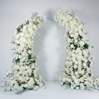 Arche de fleurs artificielles en soie blanche, faite à la main, effet corne, arc-en-ciel, pour demande en mariage, décoration de porte, photographie extérieure, ensemble de décoration
