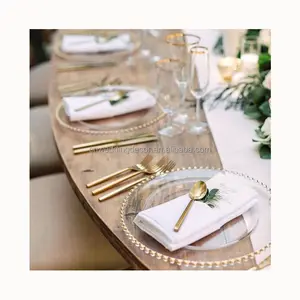 High Quality Silver Clear Plastic Charger Plates Wedding Tableware Dinnerware Dinner Service