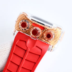 2025년 핫셀링 투명 케이스 고무 스트랩 기계식 시계 캐주얼 비즈니스 손목시계 남성용 시계 - Product Image 6