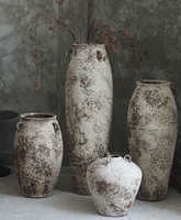 Grand vase vintage en céramique, style colonne, pour décoration intérieure, arrangement floral, culture hydroponique extérieure et culture en terreau