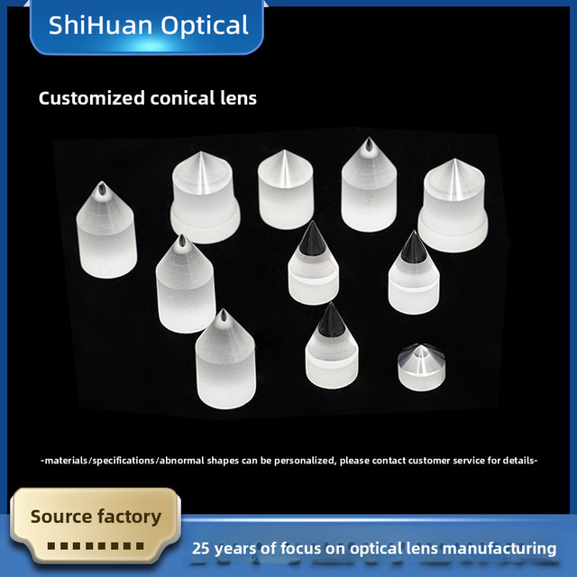 Light Cone 1015 mm Laser Lens Optical Experimental Prism Sensing Lens Light Dispersion and Refraction Conical Lens Dongguan
