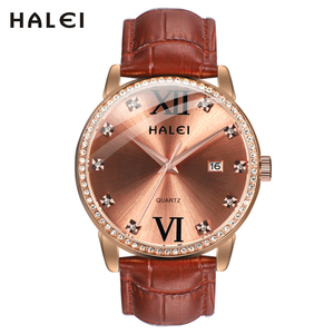 Montre à quartz originale HALEI pour homme, étanche 3 ATM, avec chiffres romains et cadran diamanté, vente en gros - Product Image 1