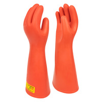 Gants isolants électriques en caoutchouc orange 02 Grade 20KV Tension de test 10kV Tension de travail 410mm Longueur Fonction antidérapante