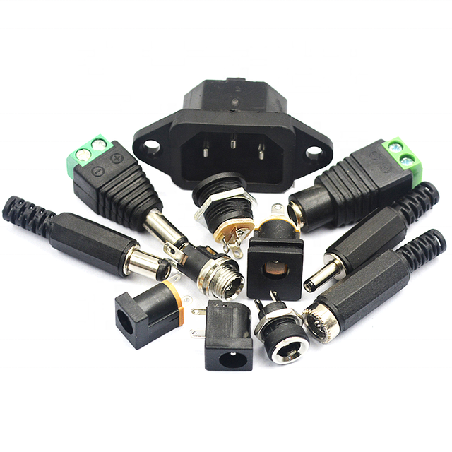 DC Power Plug Socket 005/022B Connector 5.5-2.1/2.5/3.5MM Male Head Female Socket Round Hole