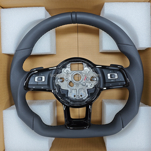 พวงมาลัยหนังทรงสปอร์ตแบบฐานเรียบ สำหรับ VW Golf Mk5 Mk6 Mk7 Mk7.5 R <span class=keywords><strong>GTI</strong></span> Polo Passat B6 B7 Jetta Transporter - Product Image 6