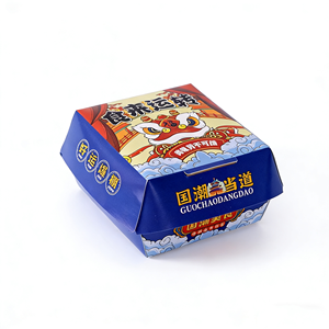 Custom Logo Printed Eco-friendly Burger <strong>Box</strong> Biodegradable Compostable Recyclable Greaseproof Kraft <strong>Paper</strong> Self-Erecting <strong>Box</strong> - Product Image 1