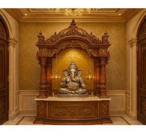 ห้องบูชาไม้สักสไตล์อินเดียใต้ งานฝีมือทันสมัย พับได้ ใช้งานได้หลากหลาย ทนทาน กันน้ำ พร้อมที่เก็บของ ผลิตในสหรัฐอเมริกา - Product Image 3