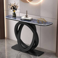 Table console moderne de luxe en acier inoxydable et bois doré pour la maison Meubles de salon pour villas et entrées