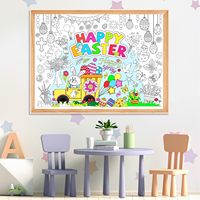 Póster Gigante de Papel para Colorear de Pascua, 31*43 Pulgadas, para Actividades de Mesa Infantiles, Recuerdo de Fiesta, Regalo para el Hogar