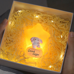 Sweet Puppy <b>Star</b> <b>Light</b> Moon Rabbit Shape <b>LED</b> Night <b>Light</b> USB Powered Cute Cartoon Bedroom Bedside Lamp Ornament Birthday Gift - Product Image 4