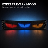 Panneau d'affichage LED flexible pour voiture, effet œil de démon, avec USB, Bluetooth, application mobile, télécommande, écran à motifs personnalisables pour la décoration du pare-brise