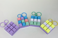 Mini jouet anti-stress en plastique transparent, clé mécanique à 9 touches, clavier LED personnalisé, porte-clés
