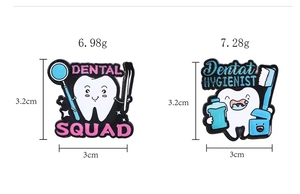 Broches de Colección con Letras de Equipo Dental Coloridas, Herramientas de Limpieza Dental, Broche Dental, Pin de Esmalte de Moda Dental - Product Image 2