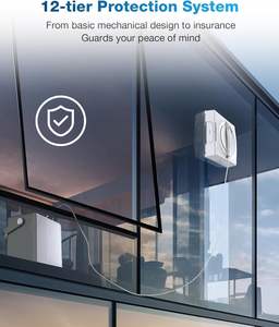 ECOVACS WINBOT Limpiador de ventanas ultrasónico inteligente Sistema de protección de 9 etapas Eléctrico Todos los tipos de ventanas Hogar al aire libre - Product Image 6