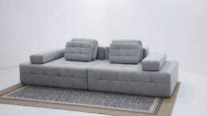 Sofá Cama Tapizado en Pelo de Conejo de Lujo, Sofá de Ocio Moderno y Cómodo con Cojín de Esponja - Product Image 6