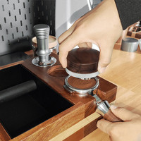 Distributeur de café à base incurvée en S avec poignée en noyer, 51/53,5/58 mm, en acier inoxydable 304, profondeur réglable, pour barista, niveleur d'espresso