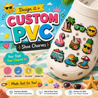 Breloques de chaussures en PVC souple 2D personnalisées en gros, décorations DIY pour sabots et sandales, accessoires de chaussures personnalisés en forme de dessin animé, échantillon gratuit