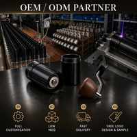 Moulin à café manuel tout-en-un pour la vente en gros, à meules 6 étoiles, réglage externe, cuve à poudre 30g, compatible OEM ODM, logo personnalisé