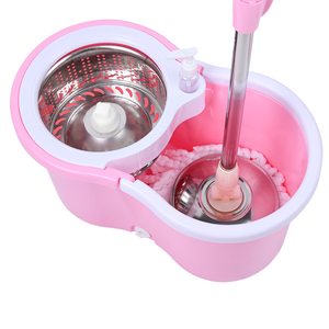 Floor Cleaning Durable Steel Pole 2 <b>Mop</b> Pads 360 Degree Magic Rotating <b>Microfiber</b> Spinning <b>Mops</b> Buckets with 2 Big Wheels - Product Image 1