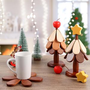 Hot Selling Foldable Christmas Tree Wooden Coaster Heat Resistant Natural <strong>Trivet</strong> for Hot Dishes Pan Kitchen Decor Accessories - Product Image 6