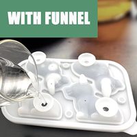 YDS Corgi Dog Silicone Fun Formes 3D Moule à glaçons Plateau à glaçons avec entonnoir pour cocktails, bourbon, brandy, cadeaux de whisky
