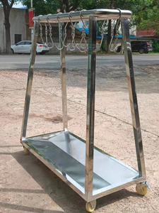 รถเข็นเนื้อสดเคลื่อนที่สแตนเลสหนาพิเศษปรับแต่งได้ รับน้ำหนักได้มาก พร้อมตะขอแขวนเนื้อ<span class=keywords><strong>หมู</strong></span>สำหรับโรงแรมร้านอาหาร - Product Image 2