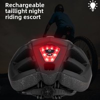 Feu arrière intégré double casque de sport pour hommes femmes Sports de plein air vélo équipement d'équitation motif visage en plastique pour route de montagne