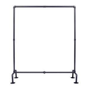 ราวแขวนผ้าแบบเสาเดียวพร้อมเบรกราวแขวนผ้าแบบท่ออุตสาหกรรมราวแขวนผ้าสีดำ - Product Image 1