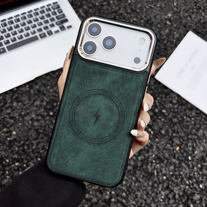 Funda de Cuero Plateada de Alta Calidad con Anillo Magnético para iPhone 17 Pro Max 16 15 14 13 12 11 Xsmax - Product Image 5
