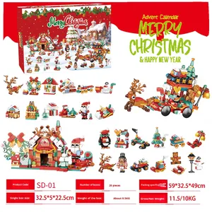 Navidad 24 cuenta regresiva sorpresa caja ciega pequeño regalo Jesús juego <span class=keywords><strong>de</strong></span> bloques <span class=keywords><strong>de</strong></span> construcción <span class=keywords><strong>juguete</strong></span> <span class=keywords><strong>de</strong></span> escritorio congelado adornos navideños elegantes - Product Image 4