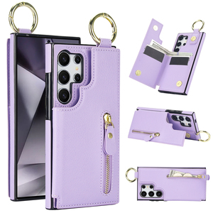 Étui portefeuille en cuir PU Grain de litchi de luxe pour Samsung Galaxy S24 Ultra S23 Ultra S22 Plus S21 S20 FE étui à rabat magnétique - Product Image 1