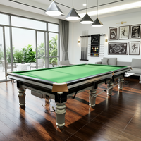 Table de billard pliante de luxe pour la maison, style anglais, 12 pieds, avec plateau en ardoise, pieds dorés en bois massif et coussin en ardoise pour billard de snooker