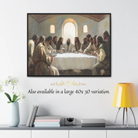 Impression sur toile encadrée personnalisée de la Cène, art mural moderne, peinture à l'huile, décoration chrétienne pour la maison, Christ et 12 apôtres
