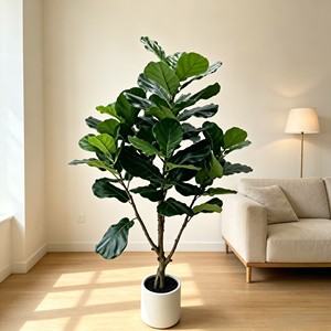 Artificial <b>Tree</b> Green <b>Potted</b> with Piano Leaf Banyan Ornaments for Living Room Floor Simulation - Product Image 6