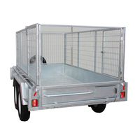 Remorque de voiture à frein à disque, remorque tandem galvanisée 8*5 avec cage en treillis